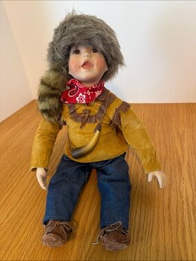 Little Davy Crockett porcelain doll
